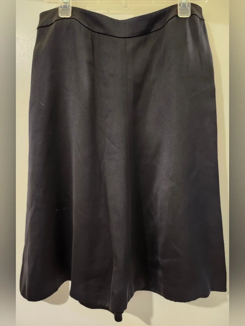 Giorgio Armani Vintage 1998 100% Silk Borgo 21 Classic Black A-Line Skirt